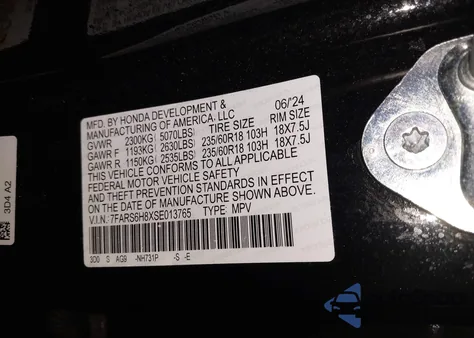 2025 Honda Cr-V Hybrid Sport-L z USA, uszkodzony, nr VIN 7FARS6H8XSE013765